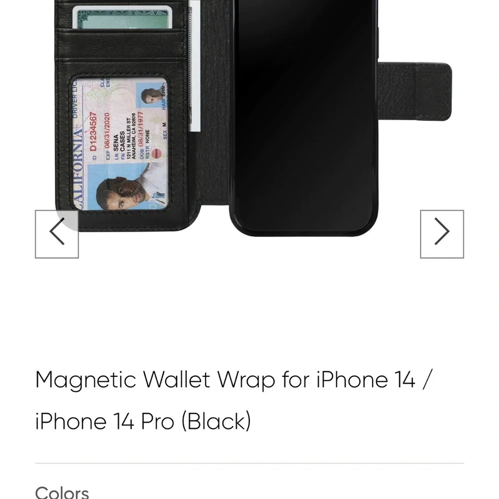 Sena Magnetic Wallet Wrap for iPhone 14 / iPhone 14 Pro (Black)